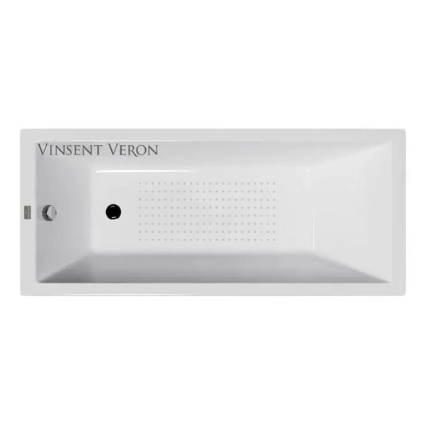 Чугунная ванна Vinsent Veron Square VSQ1407045-AS, 140 x 70 см, с антискользящим покрытием, цвет белый (детальная фотография)