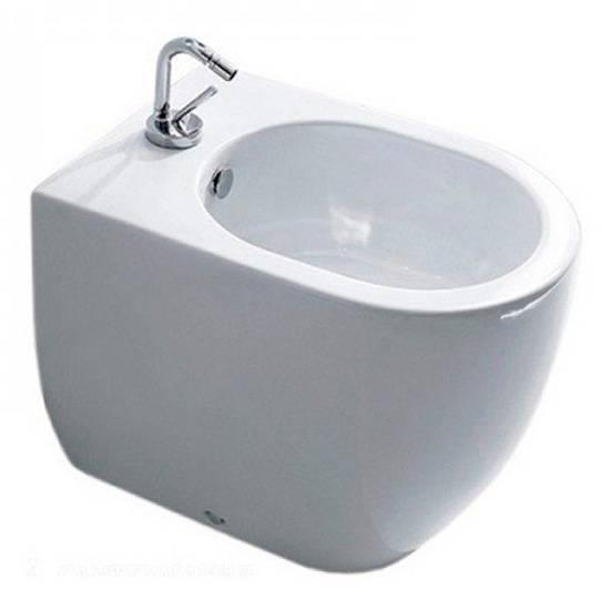 Биде напольное с одним отверстием под смеситель, цвет белый Kerasan Flo 312101*1 (детальная фотография)