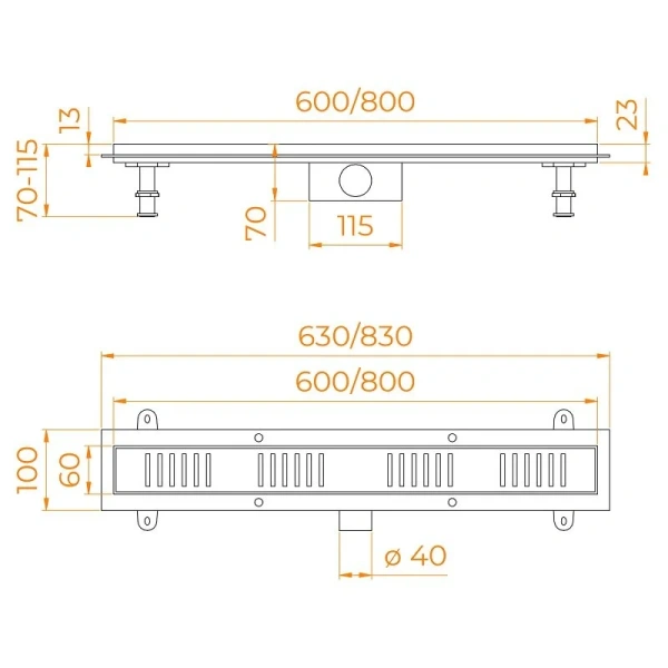 Душевой лоток RGW SDR 60 см черный 64213460-04 (детальная фотография), душевой лоток