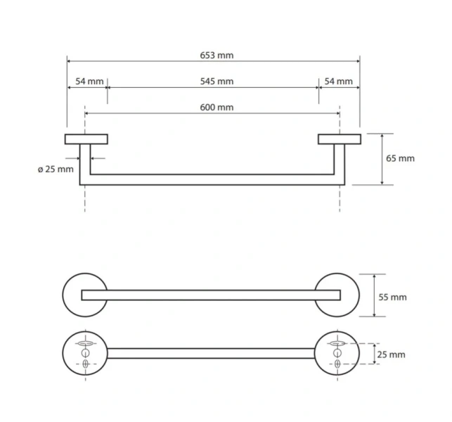 Поручень для ванной Bemeta Omega хром 104204342 (детальная фотография), современные, hi-tech