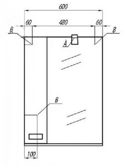 Зеркальный шкаф с подсветкой Акватон Бекка 60 см белый, дуб сомерсет 1A214602BAC20 (детальная фотография), нет в наличии