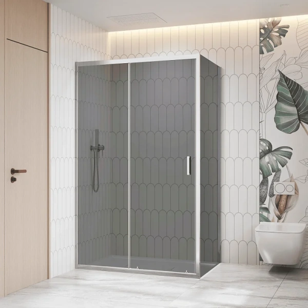 Душевой уголок RGW Classic CL-133 (CL-13 + Z-03) 140x90 см профиль хром, стекло тонированное 060913349-31 (детальная фотография)