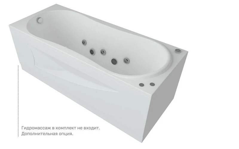 Ванна акриловая Aquatek Афродита AFR170-0000122, 170 x 70 см, белая (детальная фотография), прямоугольные