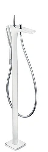 Смеситель для ванны напольный хром-белый Hansgrohe PuraVida - фото 2