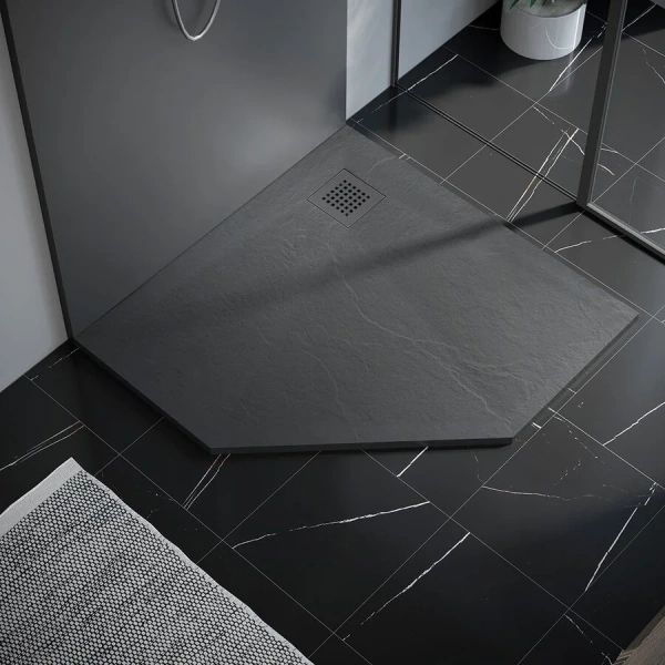 Душевой поддон Vincea 100x100 см серый VST-4SP1010G (детальная фотография), многоугольные