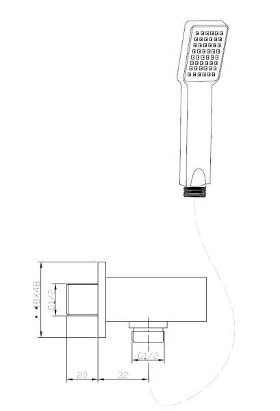 Душевой комплект BelBagno Romano с держателем ROM-DFS-CRM (детальная фотография), душевые комплекты, наборы
