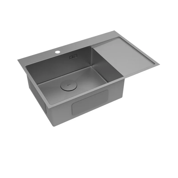 Мойка для кухни Lemark Kezadra 78 см графит, левая 9936151 (детальная фотография) index_1
