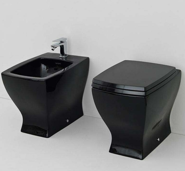 Унитаз напольный ArtCeram Jazz чёрный JZV002 03 00 (детальная фотография), приставные, встраиваемые