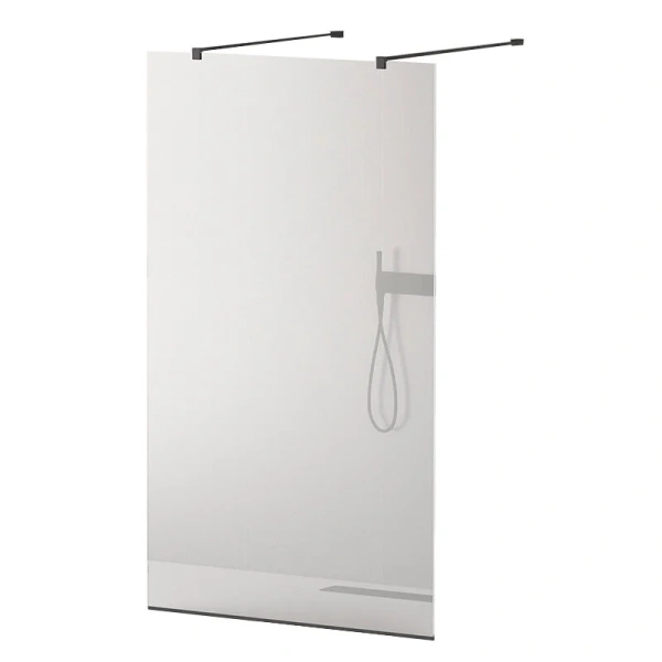 Душевая перегородка Cezares Liberta 100 см стекло прозрачное, профиль черный LIBERTA-L-2-100-120-C-NERO (детальная фотография), 100 см