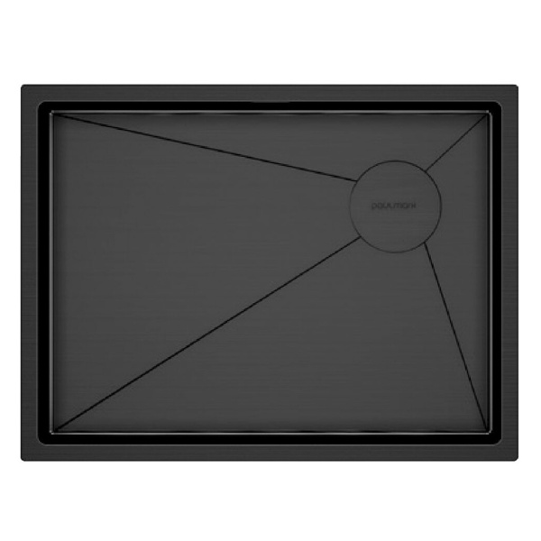 Мойка для кухни Paulmark Next-Skew 58 см вороненая сталь PM885844-GM (детальная фотография)