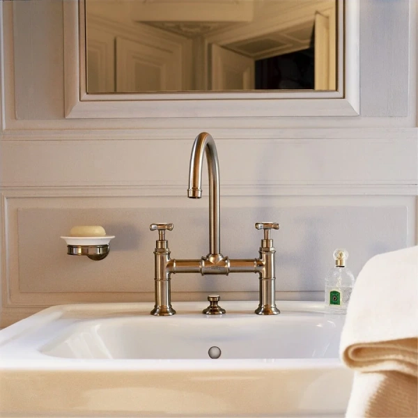 Смеситель для раковины шлифованный никель Axor Montreux 16510820 (детальная фотография), классические, ретро