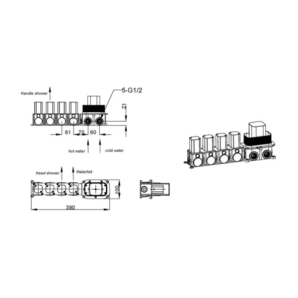 Душевой комплект Boheme Zodiac золото матовое 132-MG (детальная фотография), золотые