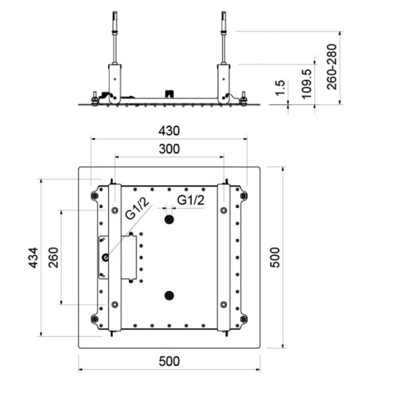 Верхний душ Акватек хром AQ2082CR (детальная фотография), верхние души