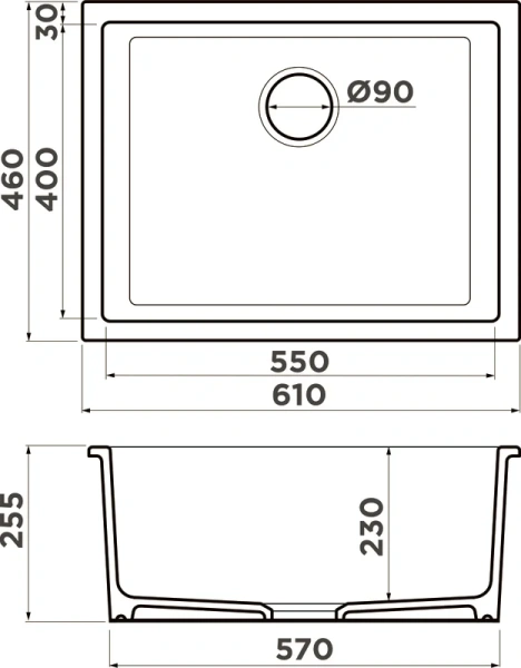 Мойка для кухни Omoikiri Okinoshima 61-U/I-SL-matt 61 см sicilian lemon 4993134 (детальная фотография), врезные