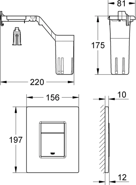 Смывная клавиша Grohe Skate Cosmopolitan 38805000 (детальная фотография), слив эконом-стандарт с двумя клавишами index_1