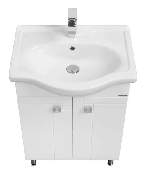 Тумба под раковину напольная Акватон Фиджи 60 см белая глянцевая 1A179601FG010 (детальная фотография), напольная, пристенная