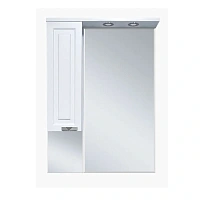 Зеркальный шкаф с подсветкой Misty Терра 70 см белый, правый