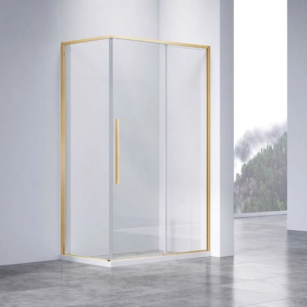 Душевой уголок Vincea Slim-N 110х90 см профиль брашированное золото VSR-4SN9011CLG (детальная фотография)