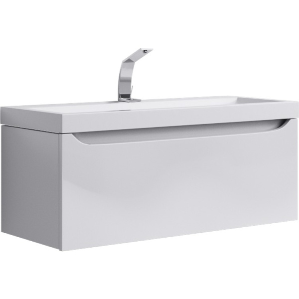 Тумба под раковину подвесная Aqwella Верона 100 см белая Ver.01.10/W (детальная фотография)