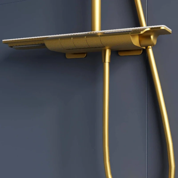 Душевая стойка RGW Shower Panels золото 51140134-06 (детальная фотография), с термостатом