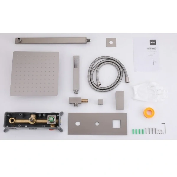 Душевой комплект Abber Daheim сатин AF8218SP (детальная фотография), матовый хром