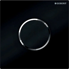 Клавиша смыва Geberit Sigma 10 черная/кольцо глянцевый хром