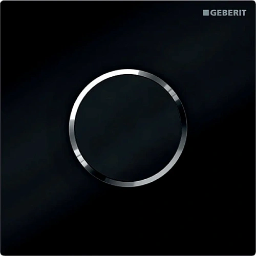 Клавиша смыва Geberit Sigma 10 черная/кольцо глянцевый хром - фото 1