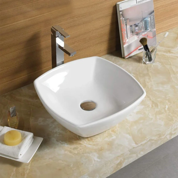 Раковина Azario 42 см белая AZ-2076 SP (детальная фотография), накладные (на столешницу), пристенные