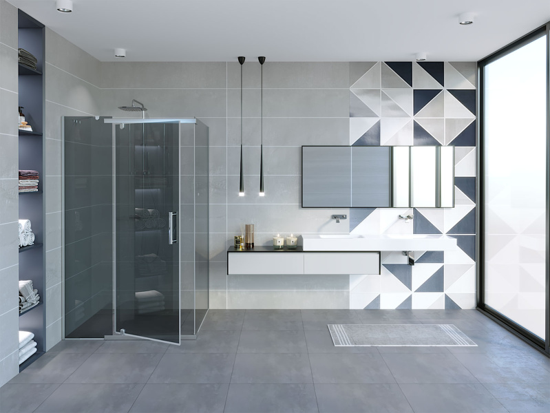 Душевой уголок ERLIT ER 10112H (детальная фотография), недорогие, стеклянные, угловые, без поддона