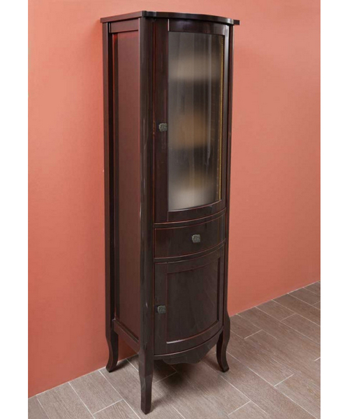 Шкаф, петли справа, цвет тёмное дерево глянец, фурнитура состаренное серебро, La Beaute Joanna CJO.Dх.MOK.O.CR (детальная фотография)