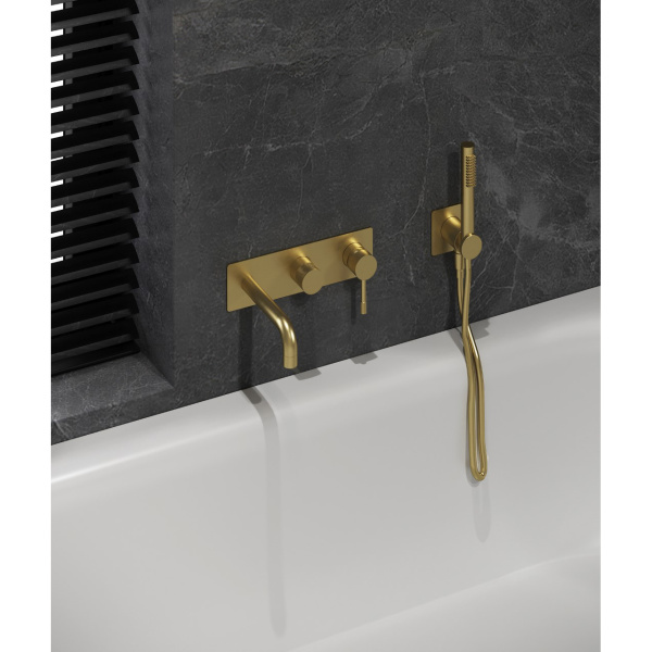 Смеситель для ванны Boheme Uno встроенный matt gold 464-3-MG (детальная фотография), современные, hi-tech, декорированные