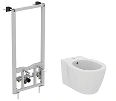 Биде с инсталляцией Ideal Standard Prosys Connect со скрытым креплением