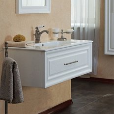 Тумба под раковину, цвет белый матовый, фурнитура состареное серебро, La Beaute Cornelia