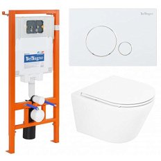 Унитаз с инсталляцией Belbagno TRE кнопка белая