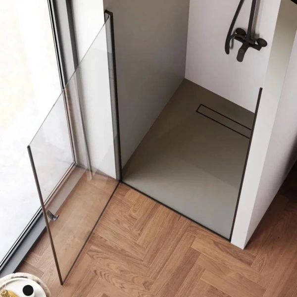 Душевая дверь в нишу Am.Pm Sunny 90 см профиль черный W87G-90-1P-BT (детальная фотография), в нишу