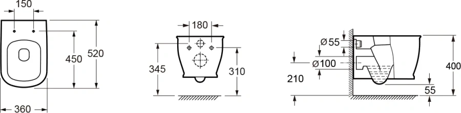 Унитаз подвесной Lavinia Boho Bell Pro безободковый 3301002R (детальная фотография), фарфор, керамика index_1