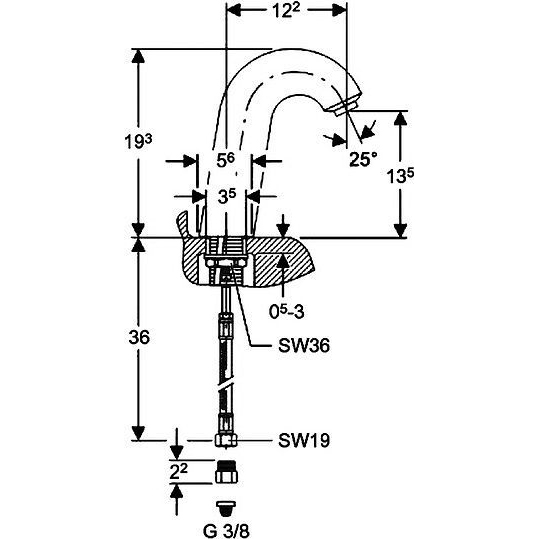 Схема (детальная фотография), для раковины