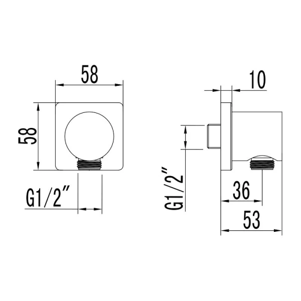 Подключение для душевого шланга Lemark черное LM3783BL (детальная фотография), в наличии