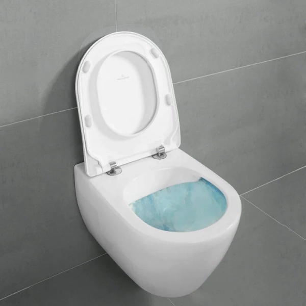 Унитаз подвесной Villeroy & Boch Subway 2.0 безободковый без грязеотталкивающего покрытия 5614R201 (детальная фотография), белые
