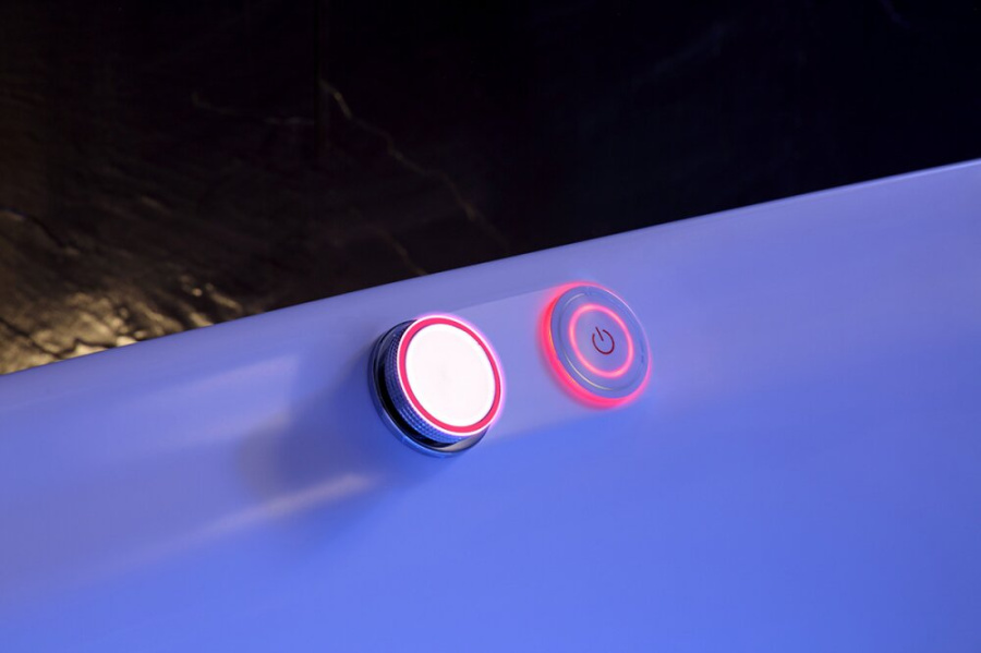 Ванна акриловая Gemy 180х120 см с сифоном G9539 (детальная фотография), с гидромассажем, большие, двухместные