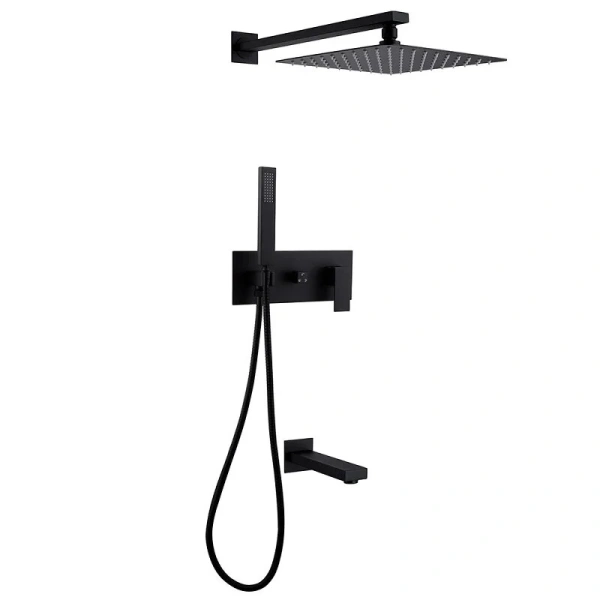 Душевой комплект Abber Daheim черный матовый AF8217B (детальная фотография)