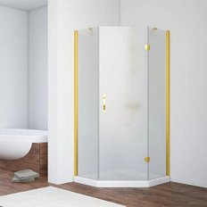 Душевой уголок профиль золотой стекло сатин Vegas-glass
