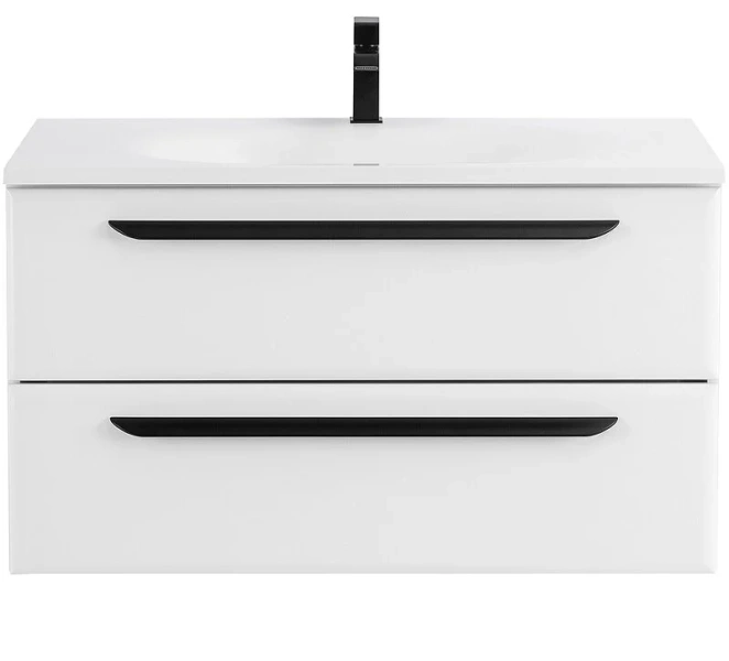 Тумба под раковину подвесная Cezares Eco 75 см bianco lucido ECO-750-2C-SO-BL (детальная фотография), современная, hi-tech