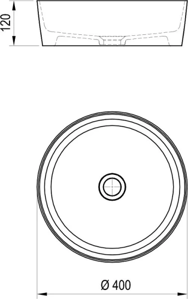 Раковина накладная Ravak Uni 400 SLIM XJX01140002 (детальная фотография), 40 см