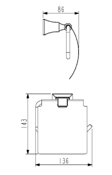 Бумагодержатель Art & Max Genova хром AM-M-015-CR (детальная фотография), современные, hi-tech
