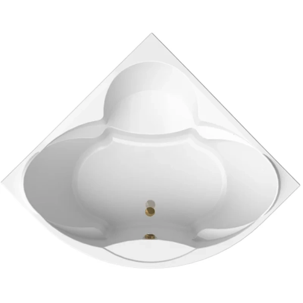 Акриловая ванна Радомир Филадельфия 1-01-4-0-1-042К, 168 х 168 см, каркас, фронтальный экран, сифон, слив-перелив автомат в комплекте, белая/бронза (детальная фотография)
