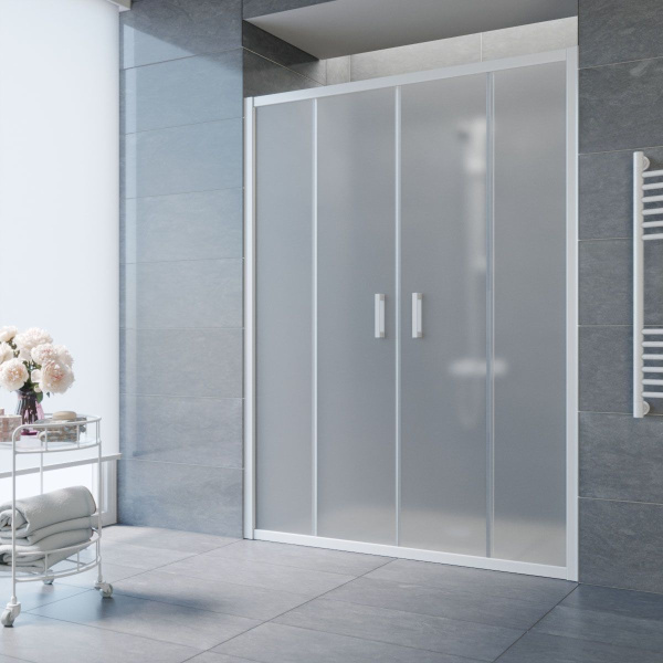 Душевая дверь профиль белый стекло сатин Vegas-glass Z2P 150 01 10 (детальная фотография)