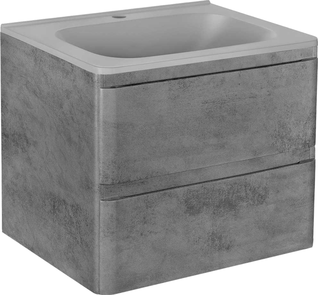 Тумба под раковину подвесная Vincea Vico 58,9 см Beton VMC-2V600BT (детальная фотография), комплект (набор)