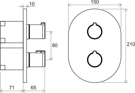 Смеситель для душа Ravak Chrome X070075 скрытого монтажа (детальная фотография), с термостатом