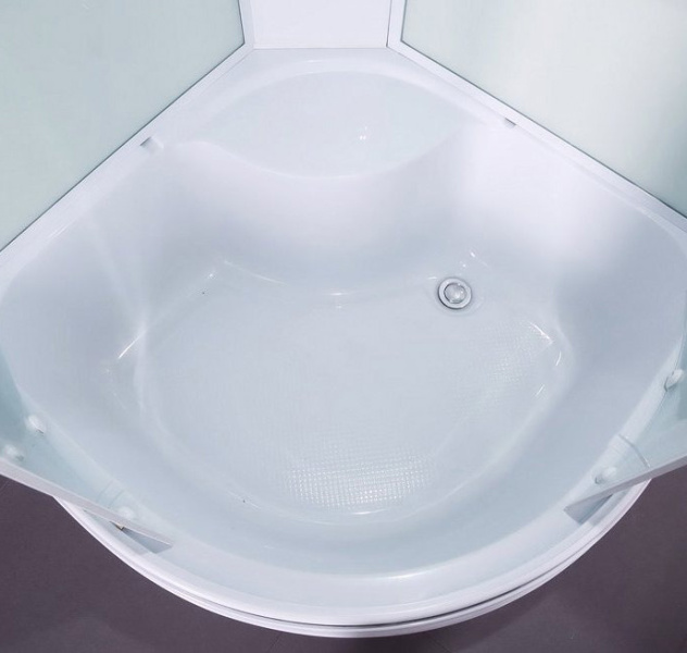 Душевая кабина Timo Eco 90х90 см рифленое стекло TE-0790 (детальная фотография), с высоким, глубоким поддоном, глубокий поддон